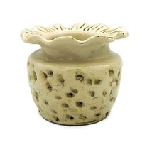Textured Ceramic Bud Vase Large, Beige Irregular Shape Handmade Pottery Crock - £207.49 GBP