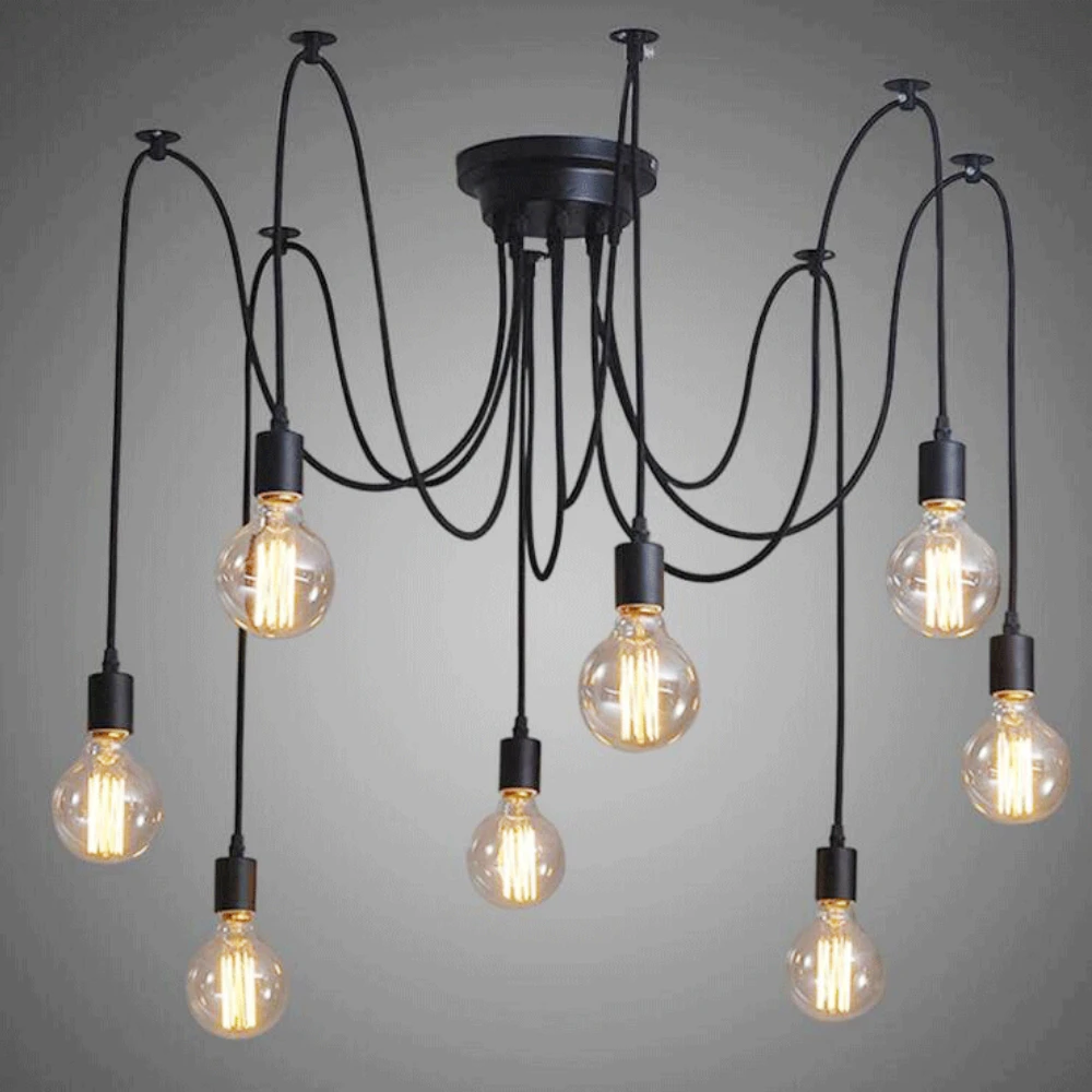  heads diy art spider chandelier hanging lamps vintage industrial ceiling pendant light thumb200