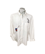 Looney Tunes Jack Lipson Mens Shirt Size L White LS Bugs Tazmanian Embro... - £33.20 GBP