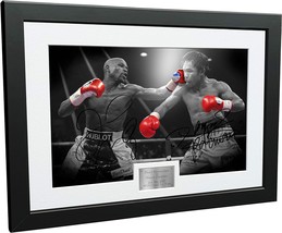Floyd Mayweather Vs. Manny Pacquiao Signed 12X8 Black Photo Autographed Football - £56.70 GBP