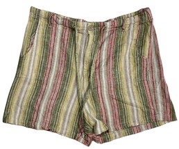 Definitions by D.Jeans Womens Striped Multicolor Front Tie Linen Blend Shorts XL - £11.72 GBP