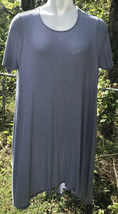 Philosophy Republic Women&#39;s Sz. 1X- 2X? Stretch Dress High Low Blue Whte Striped - £15.63 GBP