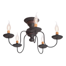 Irvin&#39;s Country Tinware Thorndale Ceiling Light in Hartford Black with Red - £286.06 GBP