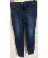 White House Black Market Size 4 Zipper Button Ankle Indigo Jeans NEW - $24.75