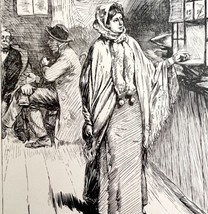 Woman At Post Office Victorian 1881 Art Print Farm Festivals Antique DWT12B - £31.62 GBP