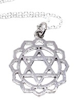 Chakra Pendant Necklace Heart 4th Chakra Anahata 18&quot; Chain Jewelry - £6.37 GBP