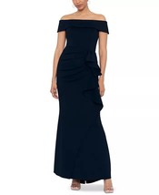 XSCAPE Women&#39;s Off-The-Shoulder Gown Navy Size 6 $259 - $128.69