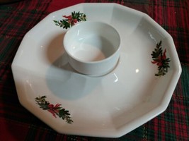 Pfaltzgraff Heritage Christmas #180 Chip Platter 12&quot; With Dip Bowl 4&quot;X2&quot;.   - £14.70 GBP