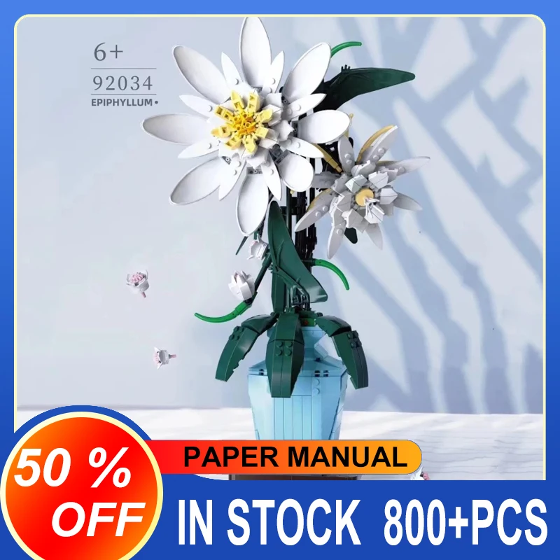 New MOC Flower Model 92034 Epiphyllum Potted Plant Ornament Buidling Blocks - £48.03 GBP