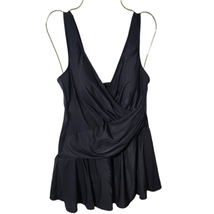 Miraclesuit Black Aurora One Piece Skirted Swim Dress Suit Size 16 - $41.63