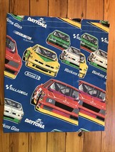 Pair Set 2 Vintage 80s 90s Nascar Car Racing Window Curtains 63&quot; x 41&quot; USA Made - £39.95 GBP