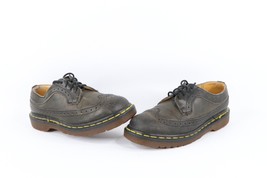 Vtg 90s Dr Martens Womens 5 Goth EDM Distressed Leather Chunky Wingtips Shoes - £90.75 GBP