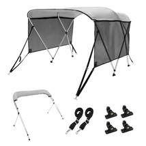 VEVOR 3 Bow Bimini Top Boat Cover, 600D, 6'L x 46"H x 61"-66"W, Light Grey - $118.99