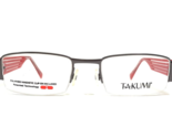 Takumi Brille Rahmen T 9953 30 Gestreift Rot Grau Rechteckig 52-20-140 - $55.57