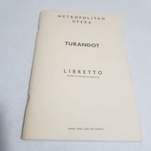 Turandot Giacomo Puccini Metropolitan Opera Libretto - £8.57 GBP