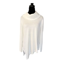 Chico&#39;s White Caity Cowl Neck Long Sleeve Asymmetrical Sweater Size 1 EU... - $16.83