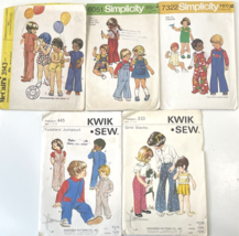 5 McCalls Simplicity Kwik Sew Girls Boys Kids Clothes Pattern Lot 1 2 3 4 1970s - £14.68 GBP