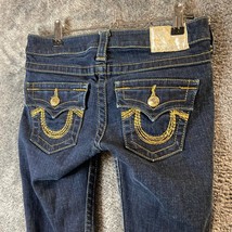 True Religion Jeans Womens 26 30x33 USA Made Dark Wash Rainbow Billy Sparkle - £21.78 GBP