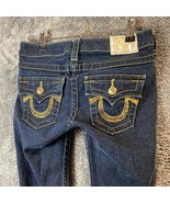 True Religion Jeans Womens 26 30x33 USA Made Dark Wash Rainbow Billy Spa... - £21.70 GBP