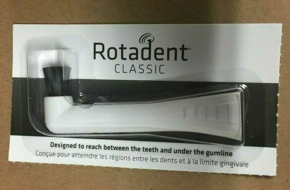 one (1) new ROTADENT CLASSIC LEGACY dental  tooth BRUSH HEAD FLAT HOLLOW - $36.58