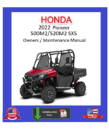 2022 Honda Pioneer 500 / 520 SXS Owners / Maintenance Manual - $12.95