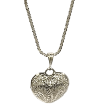 GZ# sterling 925 Silver Heart Pendant &amp; 16” Sterling Chain - £46.98 GBP