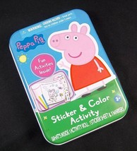 Peppa Pig sticker &amp; color activity in  tin New sealed - $4.00