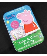 Peppa Pig sticker &amp; color activity in  tin New sealed - $76.03 MXN