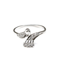 925 Sterling Silver Duck White CZ Women finger ring - £14.57 GBP