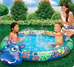 Banzai Beach Buddy HIPPO Pool With Built In Sprinkler - 60&quot; Diameter NEW - £11.91 GBP