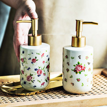 Rose Flower Ceramic Hotel Soap Dispenser Lotion Gel Perfume Liquid Pump ... - £14.41 GBP