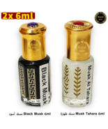 2x6ml Black Musk White +Musk Tahara Arabic Perfume High Quality مسك أسود... - £11.04 GBP