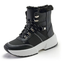 Ankle Boots for Women Winter Warm Snow Boots Thick Bottom Platform Booties Round - £45.71 GBP