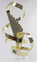 Dan Murphy Spiral Brass Large 24&quot; Tall Abstract Lucite Modern Table Sculpture - £1,190.72 GBP