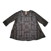 Johnny Was Christina Georgette Tunic Size Small Blue Embroidered Floral ... - $50.86