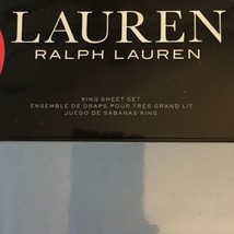 Ralph Lauren Sloane 4pc King 100% Cotton Percale Sheet Set Blue Nip $220 - £93.72 GBP