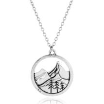 Camping jewelry Outdoor Jewelry Gifts Lovely round pendant Pine Tree nec... - £8.76 GBP+