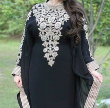 Black Stylish New Moroccan Dubai Kaftan farasha Abaya Dress Fancy Long Gown - $77.00