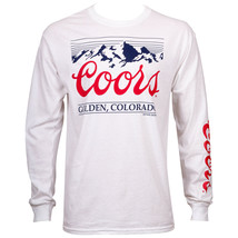 Coors Mountain Logo Sleeve Print Men&#39;s White Long Sleeve Shirt White - £31.46 GBP