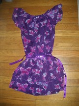 NWT childrens place purple chiffon butterfly print short sleeve dress large 10 - £9.30 GBP