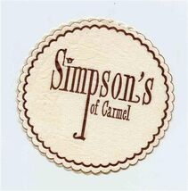 Simpson's of Carmel Paper Coaster Carmel California  - $9.90