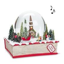 Storybook Musical Snow Globe Christmas Musical 6.5&quot; High Resin Glass Water - £56.20 GBP