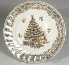 Seasons Greetings Christmas tree plate 8&quot; Dessert plate - £19.56 GBP
