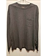 LL Bean Long Sleeve Traditional Fit Grey Crew Neck Pocket Shirt Mens L Reg - $25.76 CAD