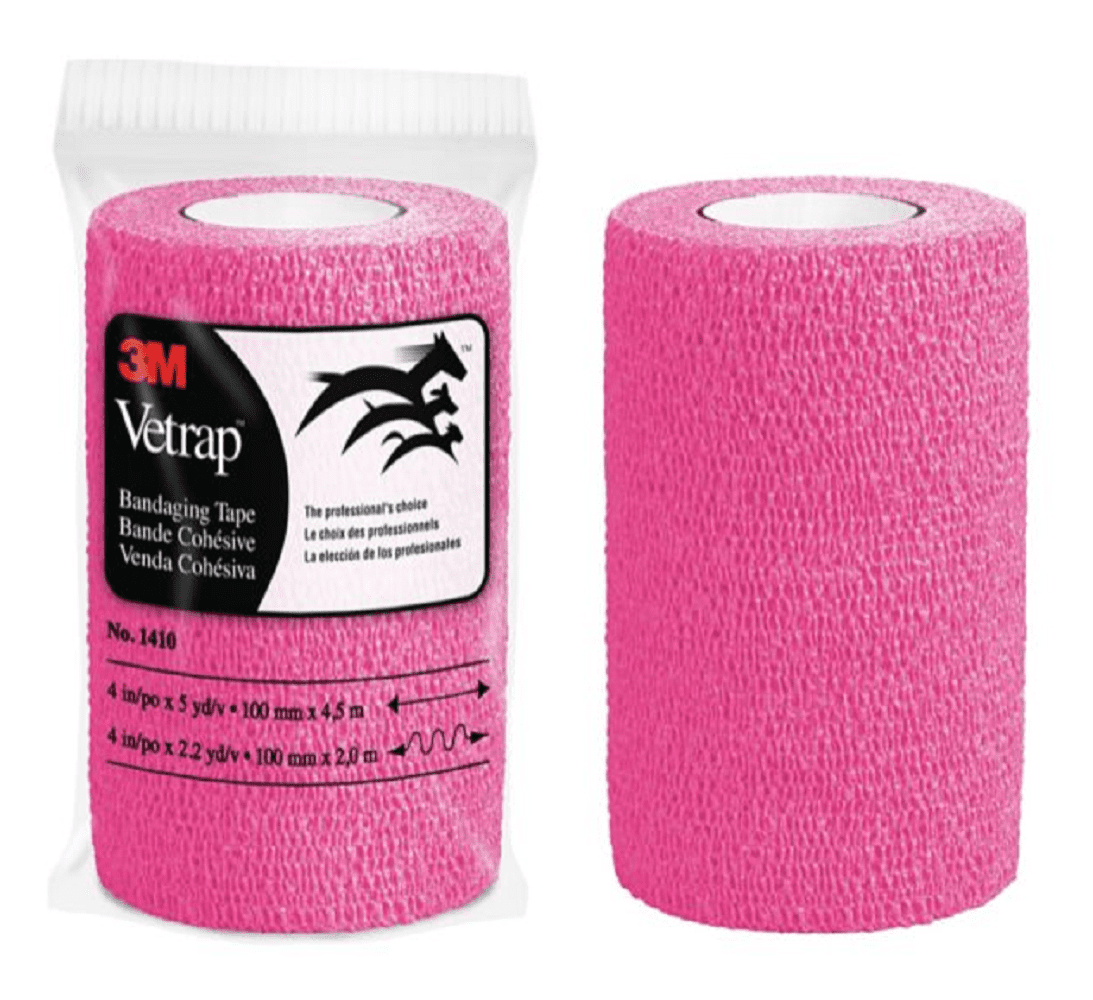 3M 1410BK Vetrap Horse Bandaging Tape, 1 Roll, 4 in. x 5 yd., Neon Pink - $12.03