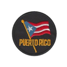 PUERTO RICO IRON ON PATCH 2&quot; Small Round Puerto Rican Pride Flag Embroid... - $3.25