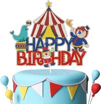 Circus Happy Birthday Cake Toppers Carnival Themed Birthday Party Decorations fo - £18.79 GBP