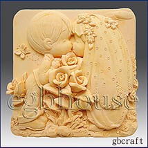 2D Silicone Soap/Plaster/Polymer Clay Mold – Kissing Couple - £26.90 GBP