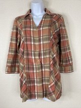 Dressbarn Women Size S Pink Plaid Button Up Shirt Long Sleeve Casual - £5.80 GBP