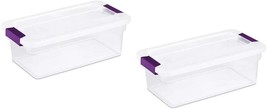 6-Quart Clearview Latch Box With Plum Handles, 2-Pack, Sterilite 17511712. - £25.56 GBP